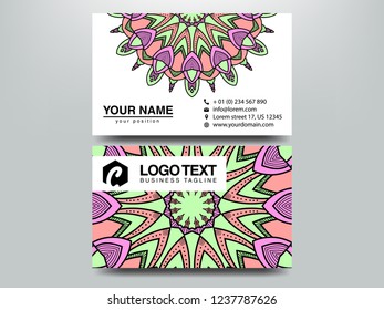 Business Cards. Vintage decorative elements. Ornamental floral business cards, oriental pattern, vector illustration. Islam, Arabic, Indian, turkish, pakistan, chinese, ottoman motifs.