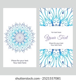 Business Cards. Vintage decorative elements. Ornamental floral business cards oriental pattern vector illustration. Islam, Arabic, Indian, turkish, pakistan chinese ottoman motifs