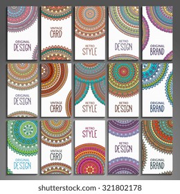 Business Cards. Vintage decorative elements. Ornamental floral business cards, oriental pattern, vector illustration.  Islam, Arabic, Indian, Turkish, Pakistan, Chinese, ottoman motifs.