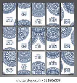 Business Cards. Vintage decorative elements. Ornamental floral business cards, oriental pattern, vector illustration.  Islam, Arabic, Indian, Turkish, Pakistan, Chinese, ottoman motifs.