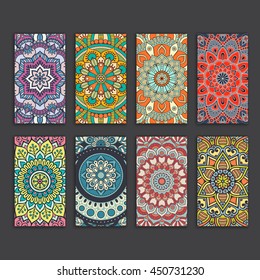 Business Cards. Vintage decorative elements. Ornamental floral business cards, oriental pattern, vector illustration. Islam, Arabic, Indian, turkish, pakistan, chinese, ottoman motifs.