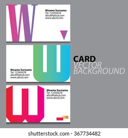 Business cards W logo Vector.
