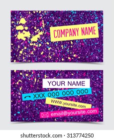 Business CardsVector double-sided business cards with splatters motive