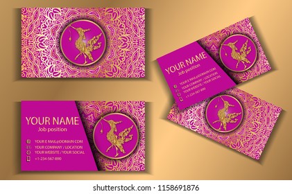 Business Card.Thailand ancient and Mandala india Gold Luxury concept Design Template.Asian traditional art style.for Cover card business,layout company name template.vector illustration.