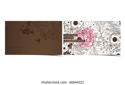 business card-vintage flower