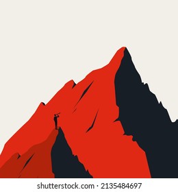 Business oder Karriere Ehrgeiz und Herausforderung, Vektorkonzept. Symbol für Erfolg, Wachstum, Leistung. Minimale Design eps10 Illustration