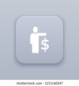 Business career button, best vector on a gray background