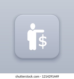 Business career button, best vector on a gray background