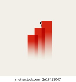 Business career corporate ladder climb vector concept. Symbol of success, growth, ambition. Minimal design eps10 illustration.
