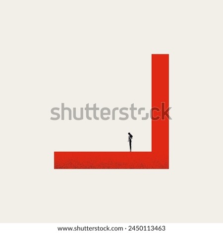 Business career dead end vector concept. Symbol of challenge, outlook, decision. Minimal design eps10 illustration.