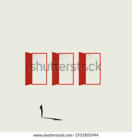 Business career decision, choice vector concept. Symbol of opportunity, success. Minimal illustration art. Eps10 design.