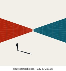 Business-Karriere-Entscheidungsfindung, Vektorkonzept. Symbol der Chance, Reise, Weg. Minimales Design eps10 Illustration.