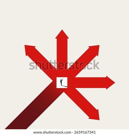 Business or career decision vector concept. Symbol of future, vision, opportunity, growth. Minimal design eps10 illustration