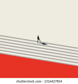Business career development vector concept in minimalist artistic style. Symbol of growth, success, corporate ladder. Eps10 vector illustration.