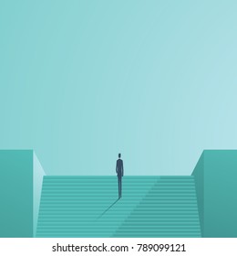 Business career development vector concept. Symbol of corporate ladder climbing, success, achievement and progress. Eps10 vector illustration.