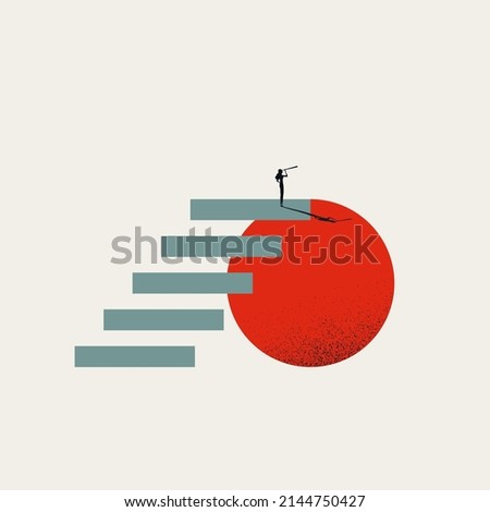 Business career future vector concept. Symbol of vision, growht, progress and corporate ladder. Minimal design eps10 illustration