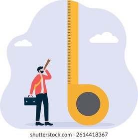 Business Career Growth. Businessmen looking for the peak of growth.

