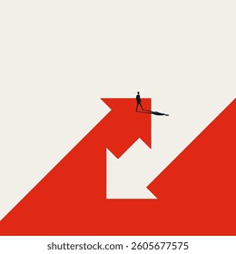 Business career growth vector concept. Symbol of overcoming challenge, success, ambition. Minimal design eps10 illustration.