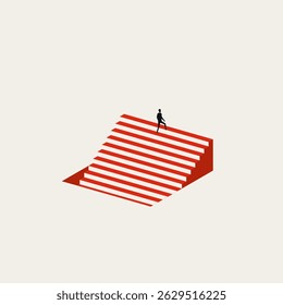 Business career growth vector concept. Symbol of rise, promotion, success, corporate ladder. Minimal design eps10 illustration.