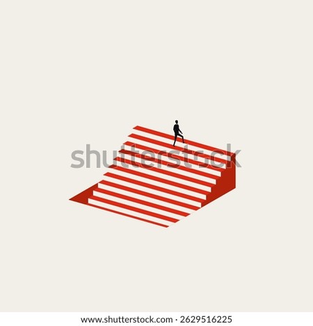 Business career growth vector concept. Symbol of rise, promotion, success, corporate ladder. Minimal design eps10 illustration.