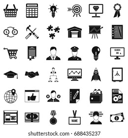 Business career icons set. Simple style of 36 business career vector icons for web isolated on white background