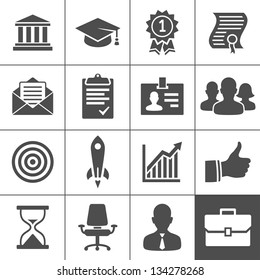 Business career icons. Vector illustration. Simplus series