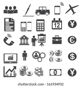 Business career icons. Vector illustration. Simplus series