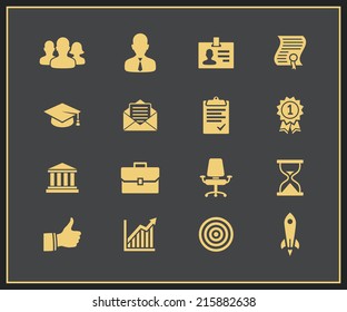 Business career icons. Vector illustration