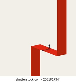 Business career opportunity or challenge vector concept. Symbol of success, progress, development. Minimal eps10 illustration.