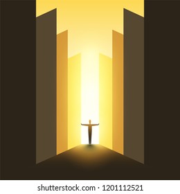 Business or Career Opportunity, Enlightenment - Vector Design Concept, Symbol of Success, Vision, Future, Perspective, Hope
