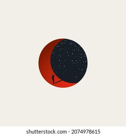 Business Or Career Opportunity Vector Concept. Symbol Of Unlimited Possibility, Reach For Stars. Minimal Design Abstract Eps10 Illustration.