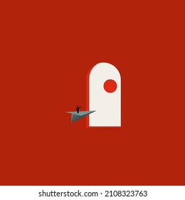 Business career opportunity vector concept. Symbol of direction, strategy, achievement. Minimal design eps10 illustration