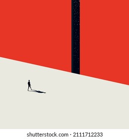 Business or career opportunity vector concept. Symbol of challenge, success, new beginning. Minimal design eps10 illustration.