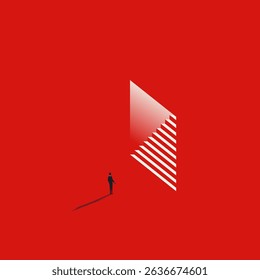 Business career opportunity vector concept. Symbol of stairs, personal growth, development, success. Minimal design eps10 illustration