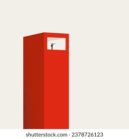 Business career opportunity vision vector concept. Symbol of growth, plan, success, future. Minimal design eps10 illustration.