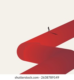 Business career path vector concept. Symbol of ambition, leadership, development, promotion. Minimal design eps10 illustration