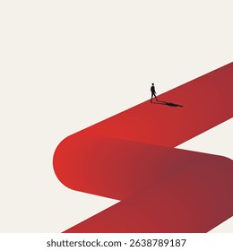 Business career path vector concept. Symbol of ambition, leadership, development, promotion. Minimal design eps10 illustration