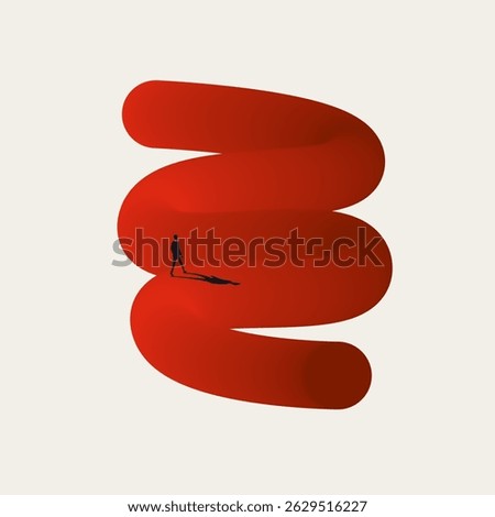 Business or career path vector concept. Symbol of winding road, future, success, direction, plan. Minimal design eps10 3D illustration