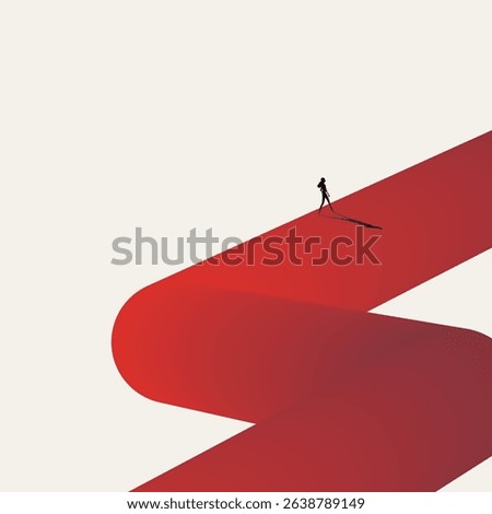 Business career path vector concept. Symbol of ambition, leadership, development, promotion. Minimal design eps10 illustration