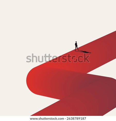 Business career path vector concept. Symbol of ambition, leadership, development, promotion. Minimal design eps10 illustration
