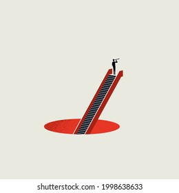 Business career top vector concept. Looking for new opportunity. Vision, motivation, ambition eps10 minimal illustration.
