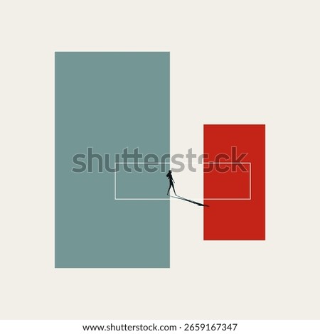 Business or career transformation, change, vector concept. Symbol of opportunity, strategy, plan. Minimal design eps10 illustration.