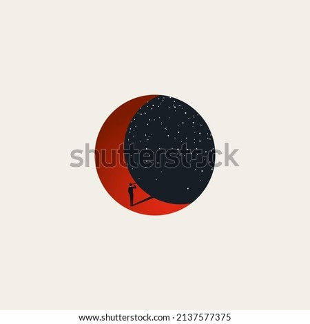 Business or career vision vector concept. Symbol of future, opportunity, ambition, aspiration. Minimal design eps10 illustration