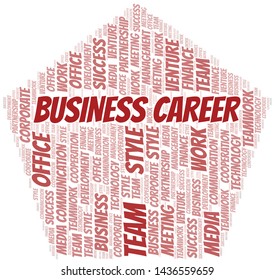 Business Career word cloud. Collage made with text only.