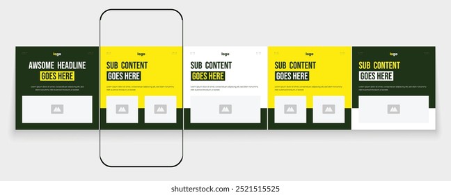 Business carousel banner. Social media post bundle. Digital marketing carousel banner template. Marketing agency carousel post template pack. creative social media post design bundle.