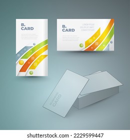 Business cart set vertical and horizontal design template colored lines actions theme vector