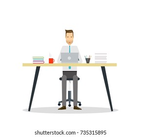 business cartoon character  . business man working concept