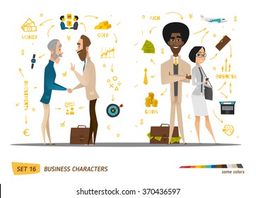 Business cartoon characters collection. 