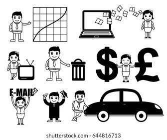 Business Cartoon Vectors Set