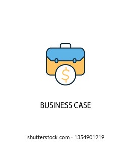 business case concept 2 colored line icon. Simple yellow and blue element illustration. business case concept outline symbol design